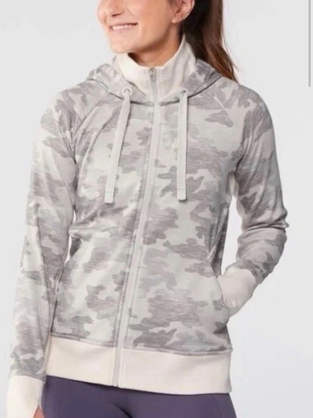 Athleta Triumph Printed Camo Full-Zip Hoodie (XL)